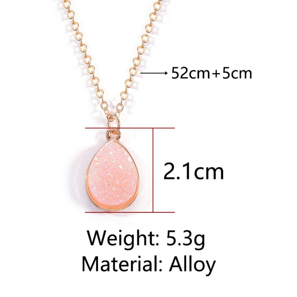 3/$25 New White & Gold Druzy Teardrop Neck… - Picture 2 of 3